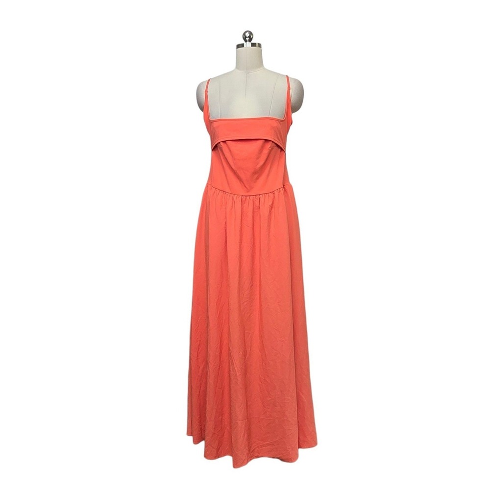 Halara Breeze-ful Softlyzero Eco Maxi Dress Coral Orange Womens Large NWT